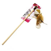 Catlife Naturel Tüylü Top Zilli Kedi Oltası 33 Cm - 1
