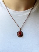 Doğal Taş Akik Doğal Taşlı Kadın Doğal Taş Otantik Kolye euk27ba thumbnail 3