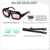 Yate10 Otomatik Kararan Kavisli Kaynak Gözlüğü + 3 Koruma Camı - 4