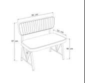 Hayat 70x110 Beyaz Mutfak Masası, Mutfak Masası Takımı, Yemek Masası, 2 Benchli - Lacivert - 2