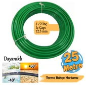 Termo Bahçe Hortumu 25 Metre Dayanıklı 3 Katlı Sağlam Çeşme Su Sulama Yıkama Hortum 12.5 mm 1/2" - 1