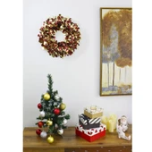 T.Concept Yılbaşı Ön Kapı Süsü Yeni Yıl Noel Dekorasyon Kırmızı Gold Çelenk - 2