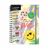 Mynote Smiley Spiralli Defter A5 (17x25) Kraft Kapak, Çizgili, 100 Yaprak - 1