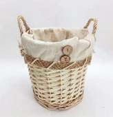 T.Concept Yuvarlak El Yapımı Hasır Sepet Natural 27 cm - 1