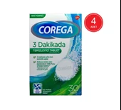 Corega 3 Dakikada Protez Temizleyici Tablet 30\'lu x 4 Paket - 1