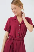 Kısa Kol Ayrobin Tulum 7030 - Bordo - 4