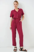 Kısa Kol Ayrobin Tulum 7030 - Bordo - 1