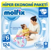 Molfix Bebek Bezi 6 Beden Extra Large Hiper Ekonomi Paketi 124 Adet thumbnail 1