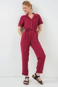 Kısa Kol Ayrobin Tulum 7030 - Bordo - 2