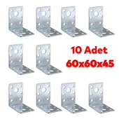 (10 ADET) Mobilya Eşya Dolap Duvara Sabitleyici Köşebent Bağlantı Aparatı L Demiri Gönye 60x60x45 Mm thumbnail 4
