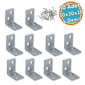 (10 ADET) Mobilya Eşya Dolap Duvara Sabitleyici Köşebent Bağlantı Aparatı L Demiri Gönye 30x30x20 Mm thumbnail 1