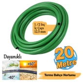 Termo Bahçe Hortumu 20 Metre Dayanıklı 3 Katlı Sağlam Çeşme Su Sulama Yıkama Hortum 12.5 mm 1/2" thumbnail 1