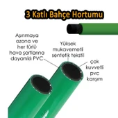 Termo Bahçe Hortumu 20 Metre Dayanıklı 3 Katlı Sağlam Çeşme Su Sulama Yıkama Hortum 12.5 mm 1/2" thumbnail 3