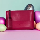 LANCOME makyaj çantası Fuşya Büyük Boy Deri Gece Çantası  Vİntage - 2