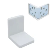 (10 ADET) Mobilya Dolap Askı Elemanı Montaj Bağlantı Sabitleme Sabitleyici Demiri Beyaz 40x40x35 Mm - 4