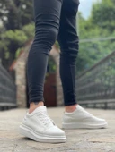 ET0548 Kalın Yüksek Taban Beyaz Bağcıklı Spor Erkek Ayakkabı thumbnail 2