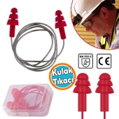 Yıkanabilir Kulak Tıkacı 23 Db İpli Tıkaç TPE Gürültü Ses Önleyici Yüzme Su Kaçma Kulak Koruyucu - 1
