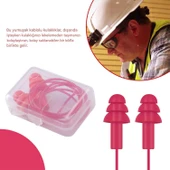 Yıkanabilir Kulak Tıkacı 23 Db İpli Tıkaç TPE Gürültü Ses Önleyici Yüzme Su Kaçma Kulak Koruyucu - 4