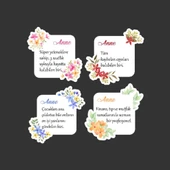 Anneler Günü Tebrik Kartı 4 Lü Özel Kesim Kartlar-ANNE-002 thumbnail 3