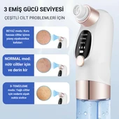 Coofbe Profesyonel Kirli-Temiz Sıvısı Hazneli 6 Başlıklı Şarjlı Vakumlu Siyah Nokta Akne Temizleyici Tüm Ciltler İçin thumbnail 5