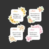 Mother's Day -Anneler Günü Tebrik Kartı 4 Lü Özel Kesim Kartlar-ANNE-03 - 3