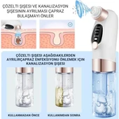 Coofbe Profesyonel Kirli-Temiz Sıvısı Hazneli 6 Başlıklı Şarjlı Vakumlu Siyah Nokta Akne Temizleyici Tüm Ciltler İçin thumbnail 2