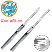 Teleskopik İnce Bilyeli Bilyalı Dolap Çekmece Rayı Sürgüsü Metal En 1.7 cm 17 mm Uzunluk 40,6 cm thumbnail 1