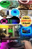 Gaggani  RGB LED Şerit Işık 5M - Ev Sineması ve Parti Aydınlatması için Harika Seçenek RGB Renk Değiştiren - 1