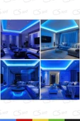 CSled  12V İç Mekan M/60 4040 Mavi LED Şerit – 5 Metre, Kesilebilir ve Eklenebilir thumbnail 7