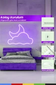 CSled  12V İç ve Dış Mekan Mor Neon LED Şerit – 50 Metre Esnek Silikon Neon Işık, (1 cm’de Bir Kesilebilir) - 7