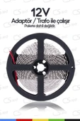 CSled  12V İç Mekan M/60 5050 Mavi LED Şerit – 5 Metre, Kesilebilir ve Eklenebilir - 3