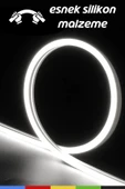 CSled  12V İç ve Dış Mekan Beyaz Neon LED Şerit – 5 Metre Esnek Silikon Neon  (2.5 Cm’de Bir Kesilebilir) - 5
