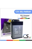 CSled  12 Volt 16,5 Amper Metal Kasa Yağmur Geçirmez Dış (yarı) Mekan Adaptör - 2