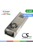 CSBİLİŞİM  12 Volt 20 Amper Metal Dar Kasa Adaptör (iç Mekan) - 1