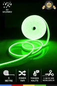 CSled  12V İç ve Dış Mekan Yeşil Neon LED Şerit – 5 Metre Esnek Silikon Neon  (1 cm’de Bir Kesilebilir) - 1