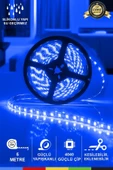 CSled  12V İç Mekan M/60 4040 Mavi LED Şerit – 5 Metre, Kesilebilir ve Eklenebilir thumbnail 1