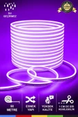 CSled  12V İç ve Dış Mekan Mor Neon LED Şerit – 50 Metre Esnek Silikon Neon Işık, (1 cm’de Bir Kesilebilir) - 1
