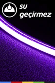 CSled  12V İç ve Dış Mekan Mor Neon LED Şerit – 50 Metre Esnek Silikon Neon Işık, (1 cm’de Bir Kesilebilir) - 4