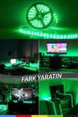 CSled  12V İç Mekan M/60 4040 Yeşil LED Şerit – 5 Metre, Kesilebilir ve Eklenebilir - 2