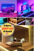 Gaggani  RGB LED Şerit Işık 5M - Ev Sineması ve Parti Aydınlatması için Harika Seçenek RGB Renk Değiştiren - 4