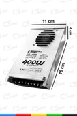 Ctrons  IP45 12V 33.3A Yağmur Korumalı Epoksili Demir Kasa Güç Kaynağı – 400W LED Sürücü AC/DC Trafo - 4