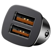 Baseus Square Metal 30W QC3.0 Dual Hızlı Araç Şarjı (Siyah) - 3