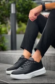 ET0354 Günlük  Bağcıklı Erkek Yüksek Taban Siyah Spor Ayakkabı thumbnail 2
