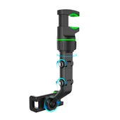 360 Dönebilen Multifonksiyonel Dikiz Aynası Araç Telefon Tutucu (Siyah-Yeşil) - 3
