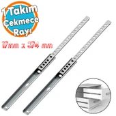 Teleskopik İnce Bilyeli Bilyalı Dolap Çekmece Rayı Sürgüsü Metal En 1.7 cm 17 mm Uzunluk 37.4 cm - 1