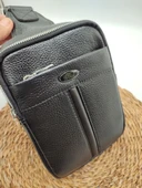 Küçük Boy Deri Göğüs Çantası Siyah Renk - 2