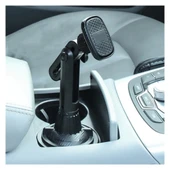 Bardak Tutucu Yeri i̇çin 360 Derece Döner Manyetik Araç İçi Telefon Tutucu (Siyah) - 2