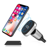 Floveme Güçlü Mıknatıslı 360 Döner Universal Araç Havalandırma Telefon Tutucu (Gri) - 1