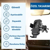 B086 360° Dönebilen Araç Içi Havalandirma Telefon Tutucu (Siyah) - 2