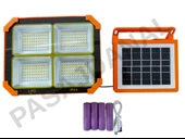 Turbo 400w Solar Led Projektör Kamp Solar Uzatmalı Solar Panel+Şarj Edilebilir Pil+ Şarj Kablosu - 1